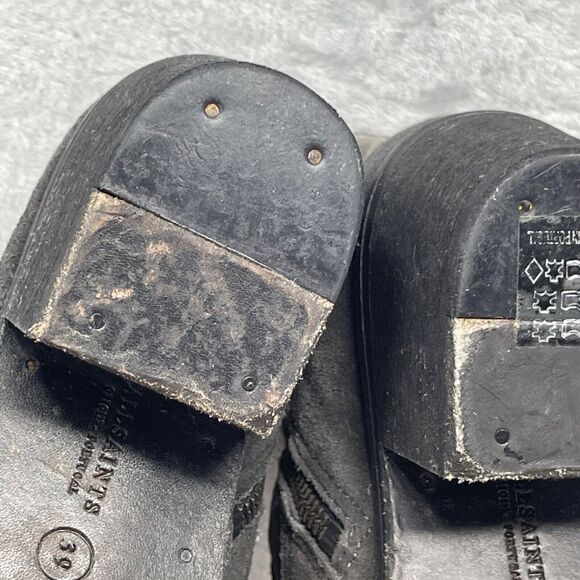 AllSaints Boots Womens 39 US 8.5 Gray Suede Fringe Rustic Look Ankle Bonny West - Picture 11 of 16